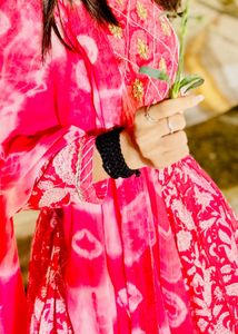 Elegant Pink Printed Sharara Set