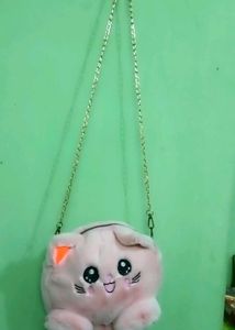 Cute Pink Plush Bear Shoulder Bag