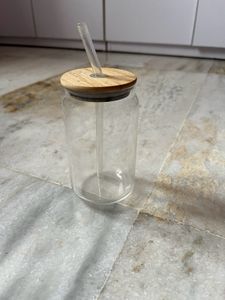 Glass Cup With Straw