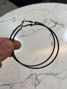 Black Hoop Earrings