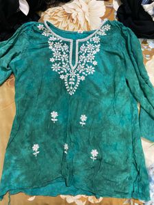 Green Embroidered Kurta