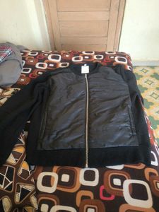 Black Zip-Up Quilted Jacket