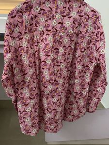 Floral Print Pink Shirt