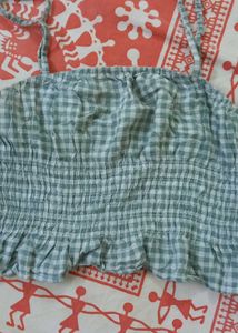 Cute Green Checkered Top