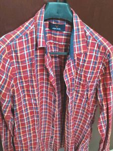 Stylish Allen Solly Red & Blue Checked Shirt