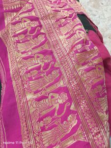Elegant Green &amp; Pink Silk Saree