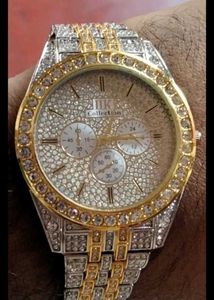 Gold-Tone Rhinestone Watch
