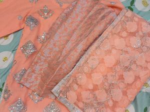 Pakistani Peach Partywear