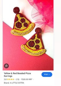 Pizza Date Handmade Bead Earring