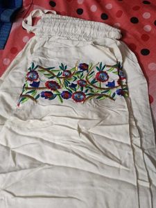 Blue Embroidery Rayon Kurti Set
