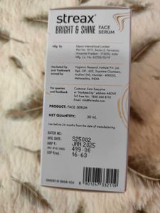 Streax Bright &amp; Shine Face Serum