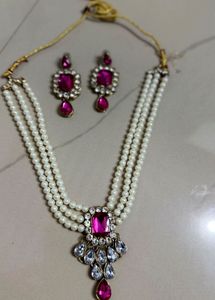 Elegant Pearl Necklace & Earring Set