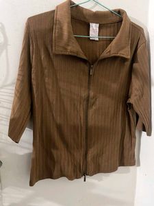 Brown Zipper Jacket🤎