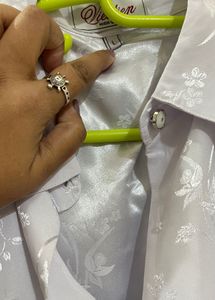 Pretty White Shirt / kurta Style Top For Men Women