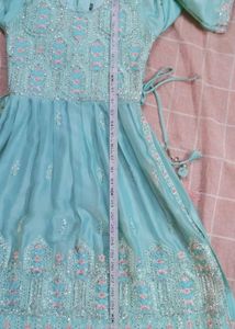 Aqua Embroidered Salwar Kameez