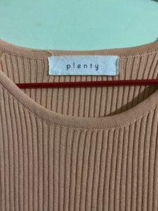 Peach Knit Midi Dress