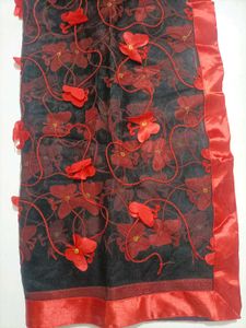 Elegant Floral Embroidered Scarf