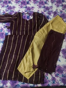 Sequence Kurta Set With Pant N Dupatta