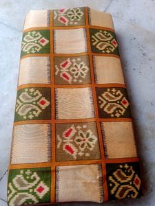 Cream Nd Green Colour Saree