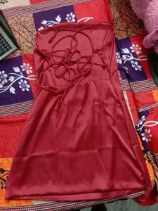 Backless Maroon Dress