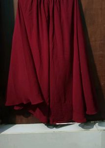 Embroidered Maroon Kurti Combo Two Piece Dress
