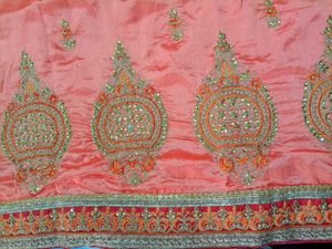 Elegant Peach Embroidered Saree❤️❤️