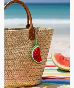 Watermelon Crochet Keychain