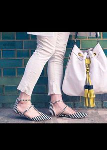 Boden Striped Studded Pointed Shoe