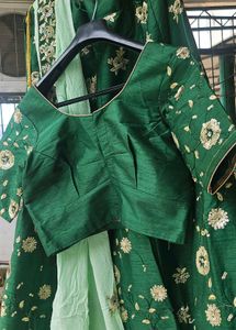 Emerald Green Embroidered Lehenga