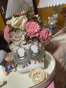 Boho Chic Silver Hoop Earrings