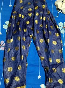 [L] Blue Gold Print Kurta Set
