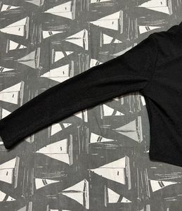 Sparkly Black Mock Neck Top