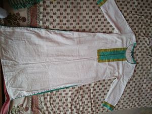 Long Straight Fit Kurti - Off white