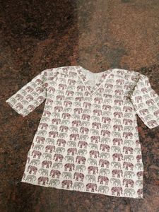 Elephant Print Top
