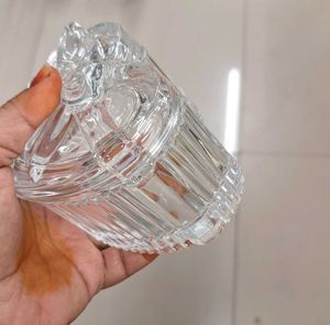 2pc Glass Jar Heart Shape Mini