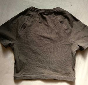 Grey Cropped Baby Tee