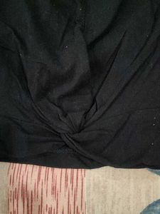Zudio Black crop Top with belly ruffle