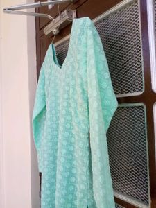Light Green Embroidered Kurti