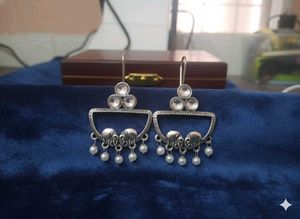 New Silver Tone Elephant Drop Earrings