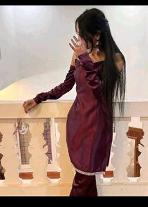 Burgundy Kurta Set