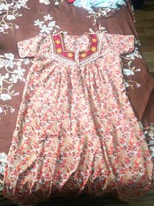 Floral Embroidered Cotton Nightgown
