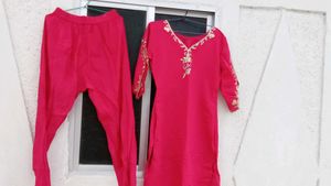 Elegant Rani Pink Kurta Set