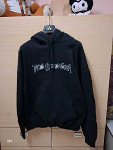 Black Graphic Print Hoodie