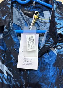 Printed Shirt Dress ( Blue)