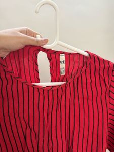 Red Peplum Sleeve Top