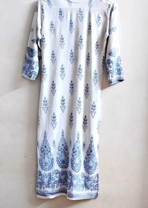 Beautiful White &amp; Blue Kurti