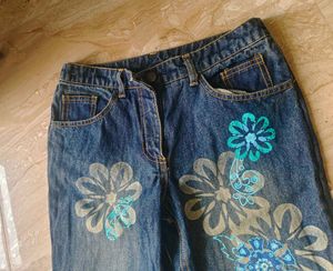 Y2k digital Printed bootcut jeans For Women