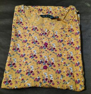 Yellow Printed Kurta