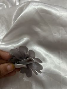 Gray Flower Brooch