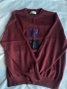Maroon Embroidered Sweatshirt